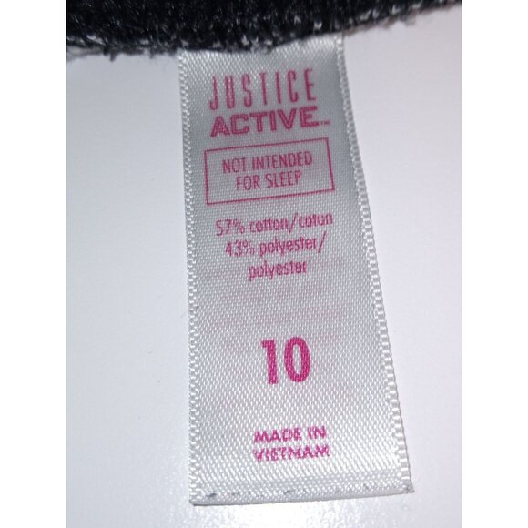 Justice Active Kids Black White Athletic Girl's Shorts Size 10 - Picture 4 of 4